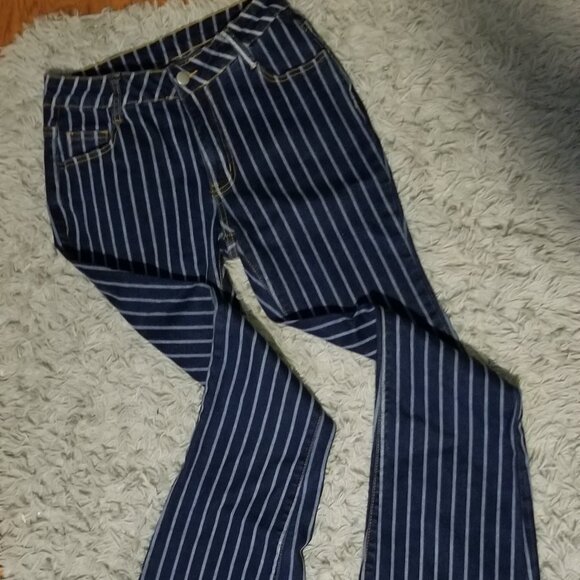SHEIN striped jeans, sizeM/L - Picture 1 of 8